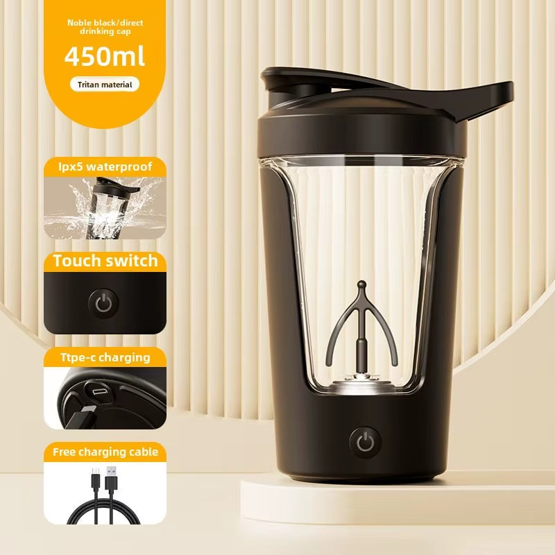 450Ml Electric Self-Stirring Coffee Cup-Portable Protein Shaker & Mixer for Travel/Home, Auto Mix Mug with Rechargeable Battery