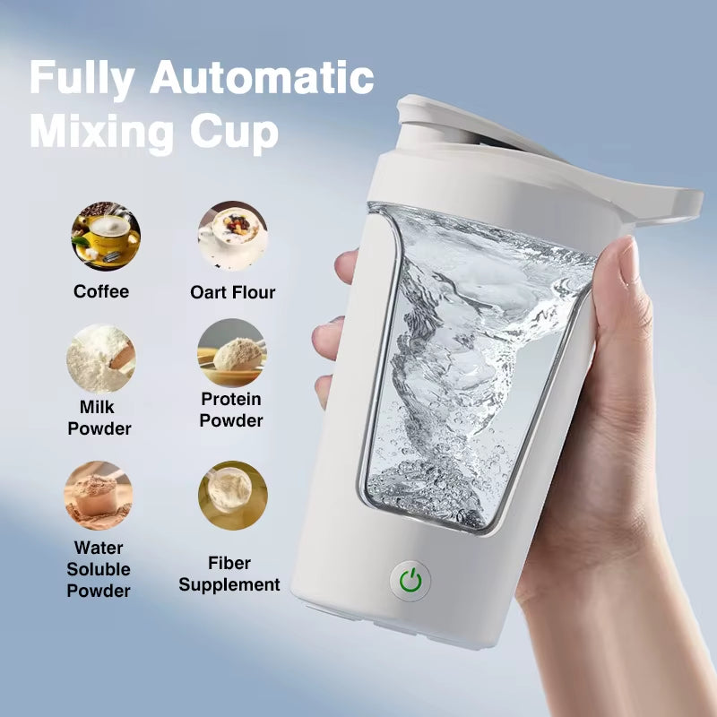 450Ml Electric Self-Stirring Coffee Cup-Portable Protein Shaker & Mixer for Travel/Home, Auto Mix Mug with Rechargeable Battery