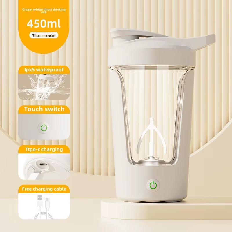 450Ml Electric Self-Stirring Coffee Cup-Portable Protein Shaker & Mixer for Travel/Home, Auto Mix Mug with Rechargeable Battery