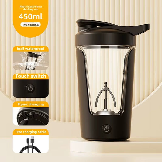 450Ml Electric Self-Stirring Coffee Cup-Portable Protein Shaker & Mixer for Travel/Home, Auto Mix Mug with Rechargeable Battery